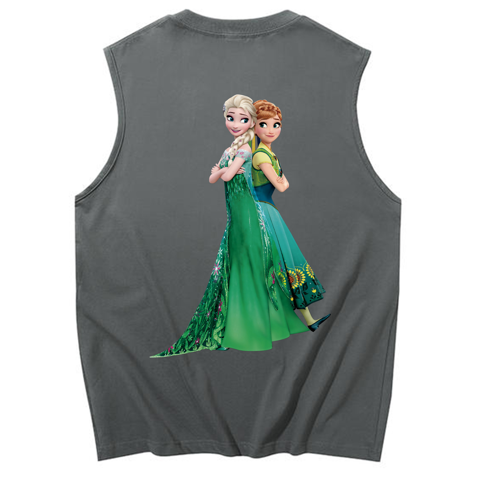 （画像用） アナと雪の女王 アンナ エルサ Frozen Anna Elsa コットン100％タンクトップ（背面プリント）
